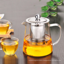 Heat resistant borosilicate glass teapot with fliter